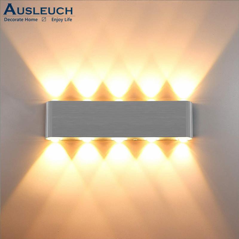 

Simple LED Wall Lamp Brushed Aluminum Interior Sconce Living Room Bedside Surface Mounted Light Drop To Global Lamps