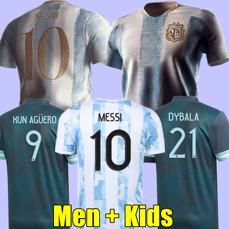 

Argentina soccer Jersey 20 21 Copa home away football shirt 2021 2022 MESSI DYBALA AGUERO LO CELSO MARTINEZ TAGLIAFICO Men + Kids kit uniforms