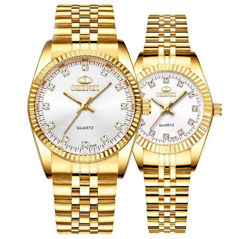 

Wristwatches Women's Watch Waterproof Stainless Business Top Gold Men's Quartz Wrist Relogio Masculino Couple Gift, Golden men