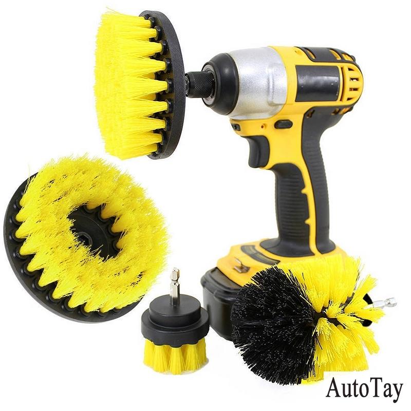 

3pcs Power Scrubber Brush Set For Bathroom Cleaning Drill Cordless Attachment Kit Scrub Tubs Baseboards Scourer Car Washer