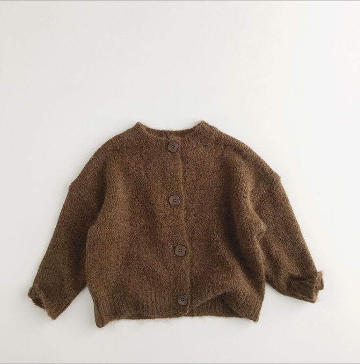 

Jackets 2021 Arrival Girls Boys Knitted Sweaters Autumn Full Sleeve Fashion Kids Pullover Sweater 1-7 Years XY889, Brown