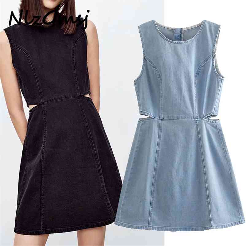 

Dres hollow denim young casual chic street youth student elegant dres 05 210628, As picture