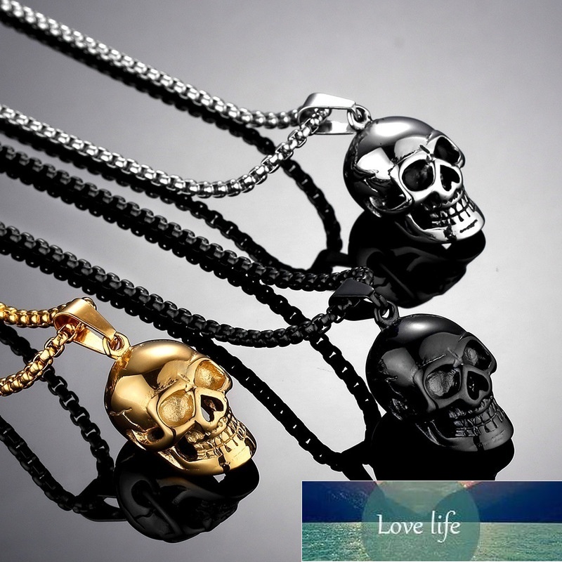 

New retro skull pendant necklace men women chain necklace biker punk necklace pendant jewelry gift wholesale