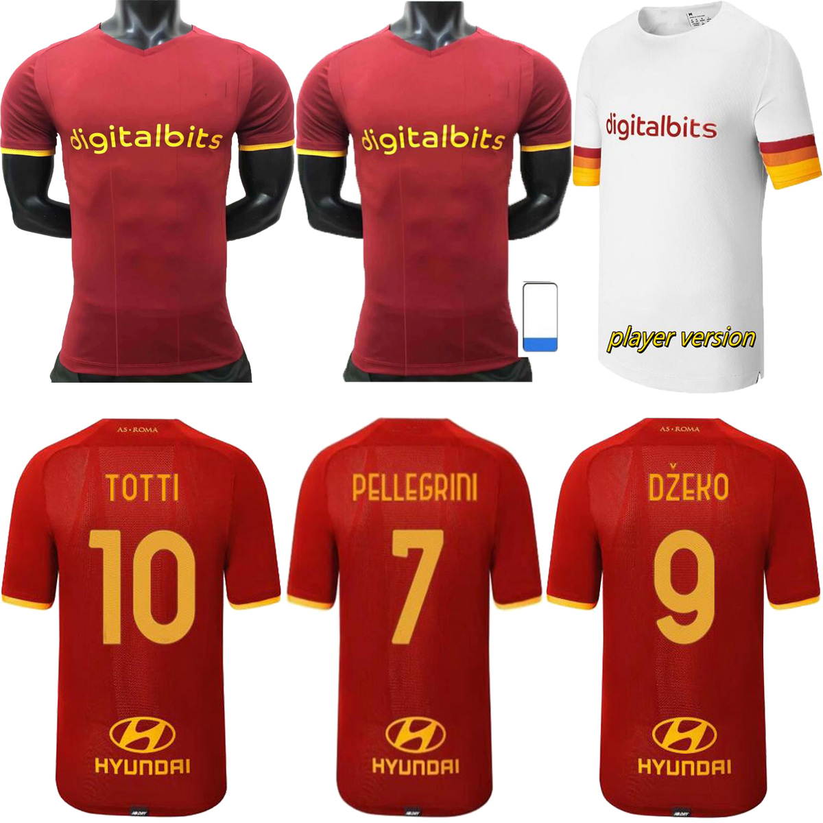 

player version romas Soccer jersey home away ZANIOLO DZEKO PASTORE TOTTI KLUIVERT KOLAROV 21 22 football shirt uniforms PELLEGRINI FLORENZI KALINIC Alemania