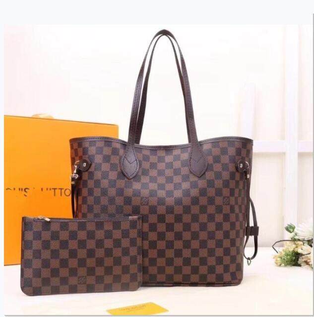 

2pcs set LV LOUIS 1 VITTON bags handbags+wallets classic womens handbags flower ladies tote PU leather clutch shoulder b