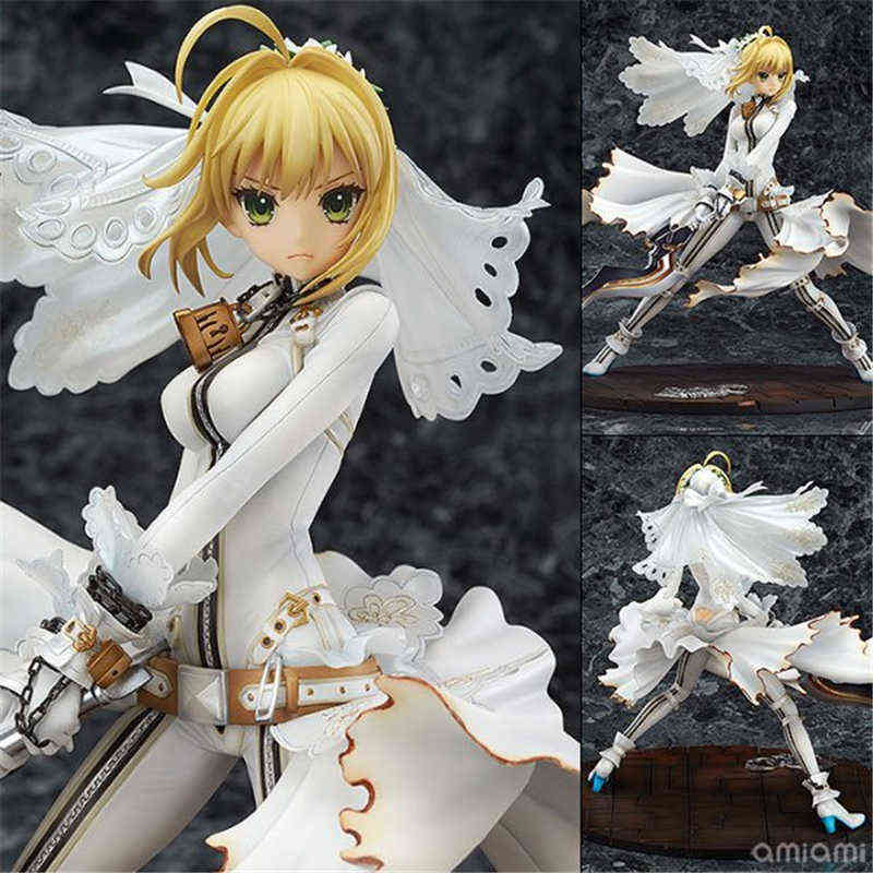 

Fate/Extella CCC Nero Claudius Saber Bride Wedding Dress Ver. 1/8 Scale Painted PVC Action Figure Collection Model Toys Doll AA220311, Without retail box
