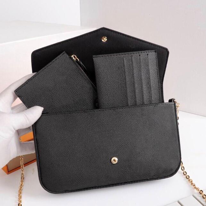

Fashion Luxurys Wallets Designers Crossbody Bag Black Womens Handbags Wallets Card Holder Handbag Shoulder Tote Bags Mini Wallet Corn Purses 61276 High quality, Box