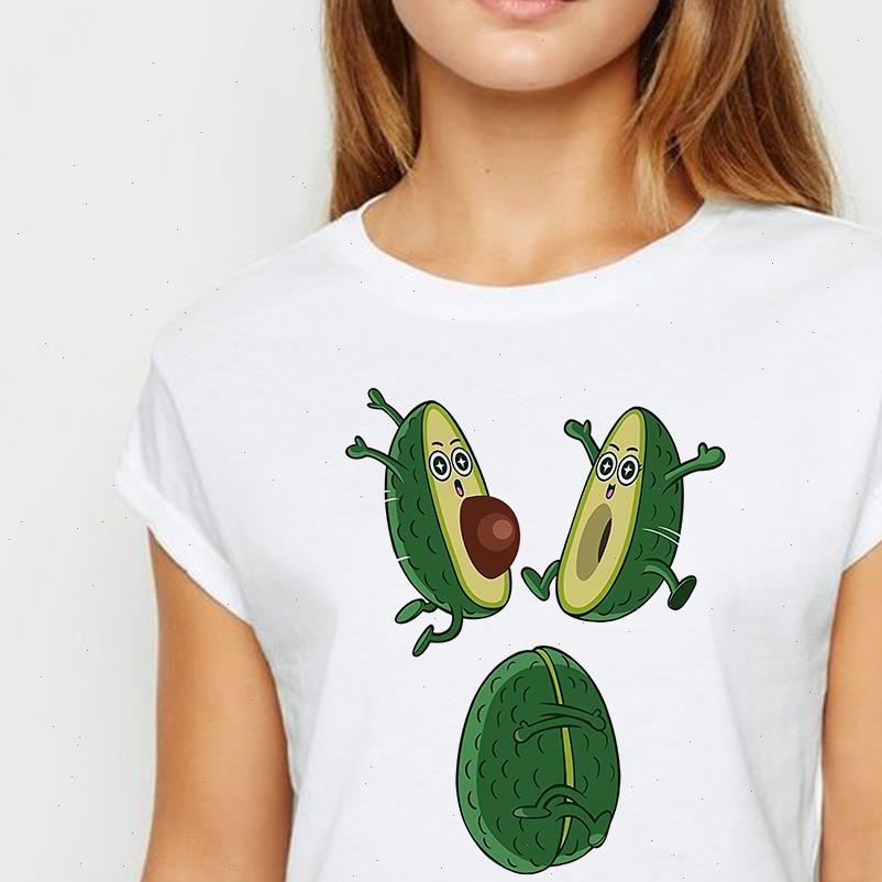 

t women shirts shirt unite avocado ulzzang spring summer loose avant garde versatile round collar, White