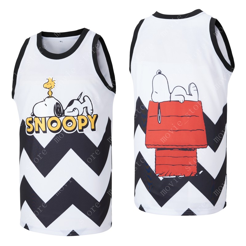 

Men's Snoopy Happy Dog Basketball Jersey Printed, Black;red