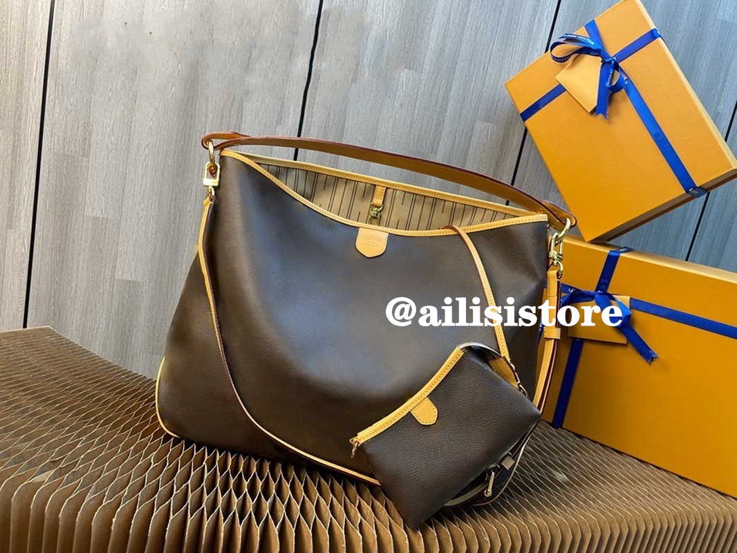 

Real Cowhide Delightful 2Pcs Vintage Shopping Bags 5A+ Quality Women Shoulder Cross Body Bag Arysy Large Capacity Lady Purse Onthego Designer Handbags Totes M40353, Add box