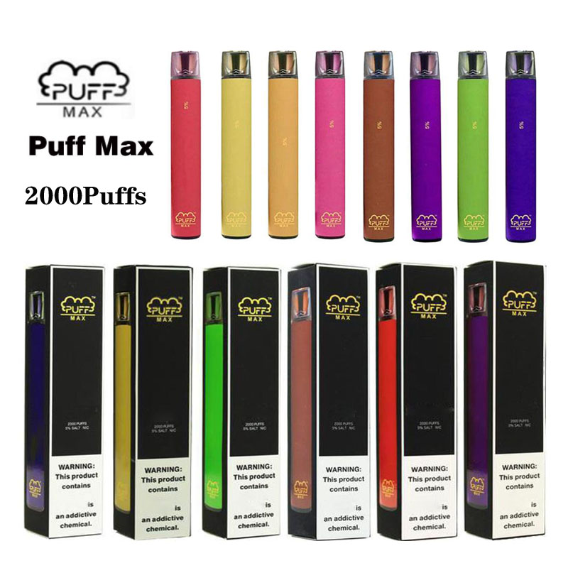 

Puff bar Max Disposable 2000 Puffs Vape Pen e cigarette starter kit Device 1200mAh Power Battery Pre-filled 8.5 ml Pods Cartridge Vapors bang xxl
