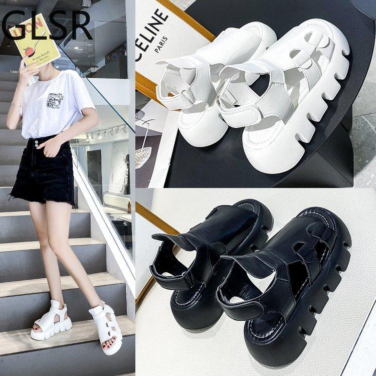

Sandals 2021 Trend 5cm Platform Women's Summer Shoes Buckle Slides Casual Sports Sandalia Mujer, Black