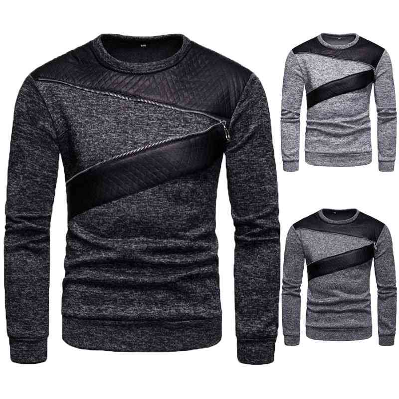 

Men's autumn and winter new youth round neck sweater Pullover slim bottomed shirt, Light gray