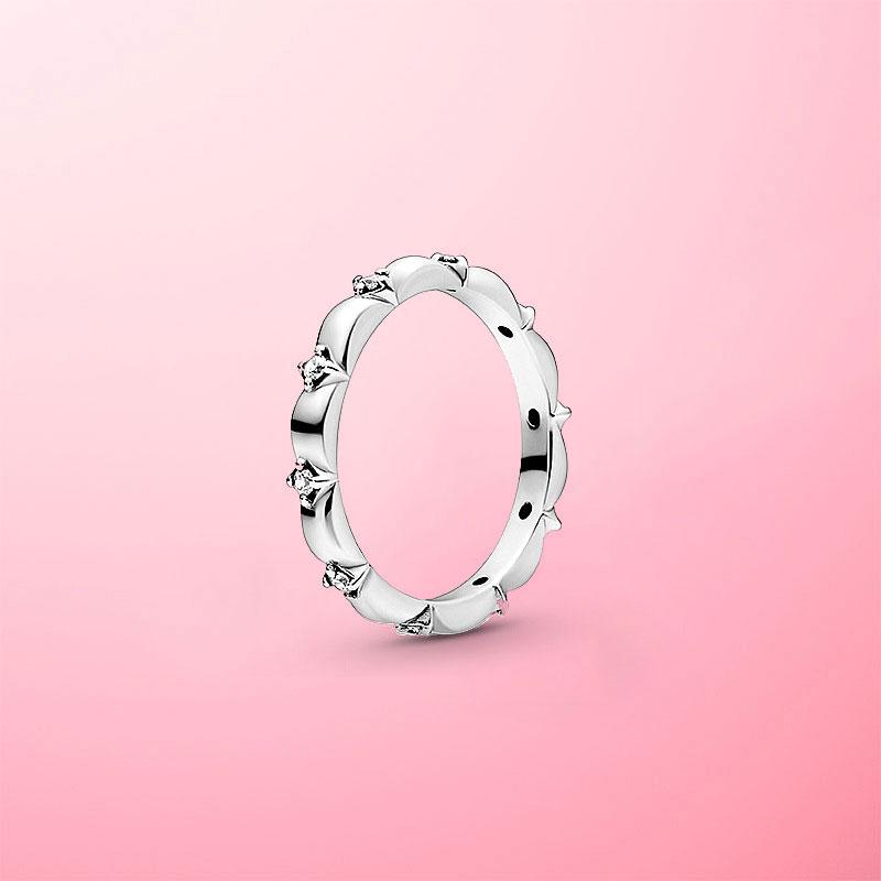 

High Quality 925 Sterling Silver Flower Petals Band Finger Ring For Women Original Brand Jewelry Gift Wife Girlfriend Cluster Rings
