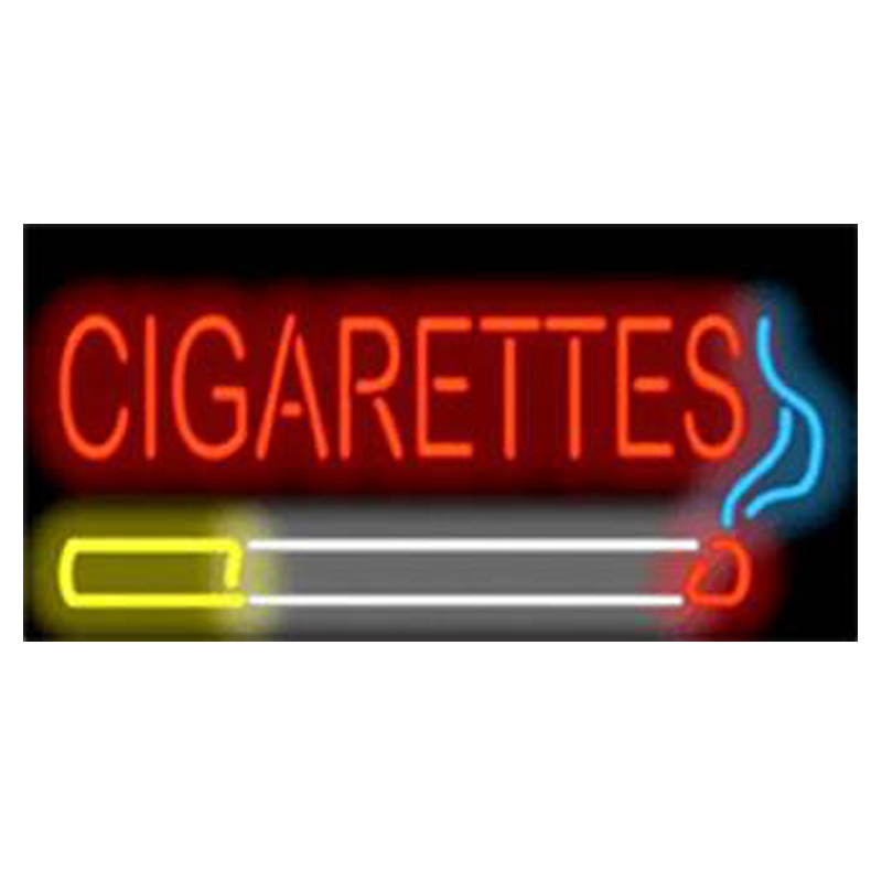 

Cigarettes Smoking Sign Custom Handmade Real Glass Tube Store Smoke Shop Advertise Decoration Display Neon Signs 17X8