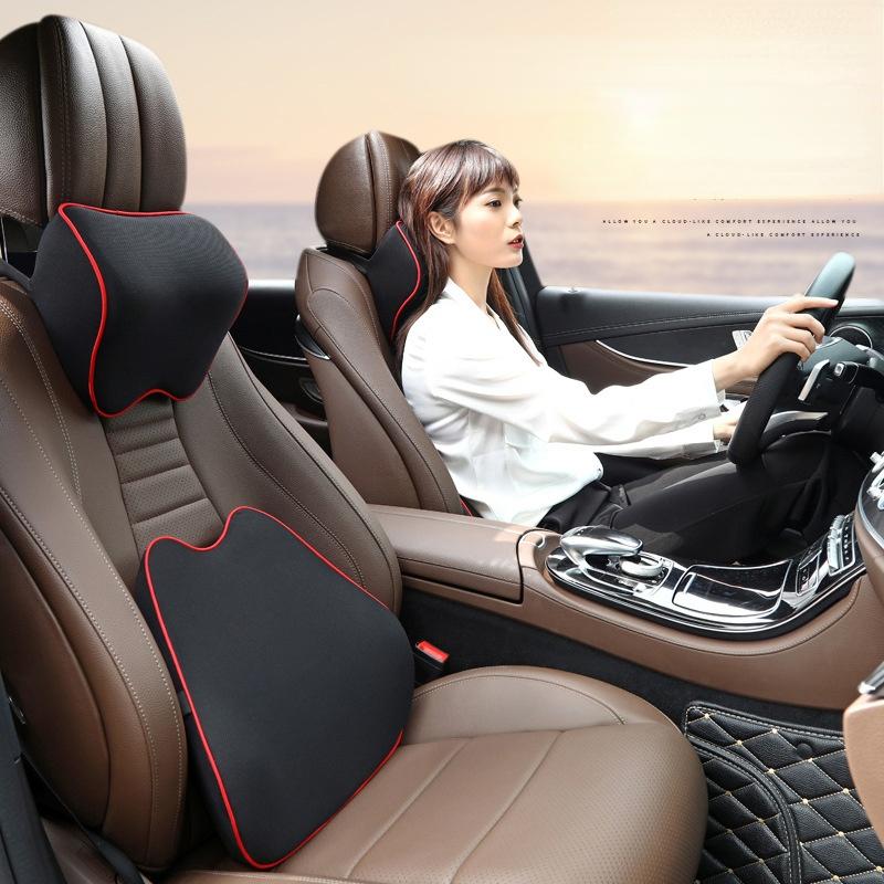 

Seat Cushions Car Waist Support Memory Lumbar Cotton Breathable Auto Pillow Cushion Back For Home Office