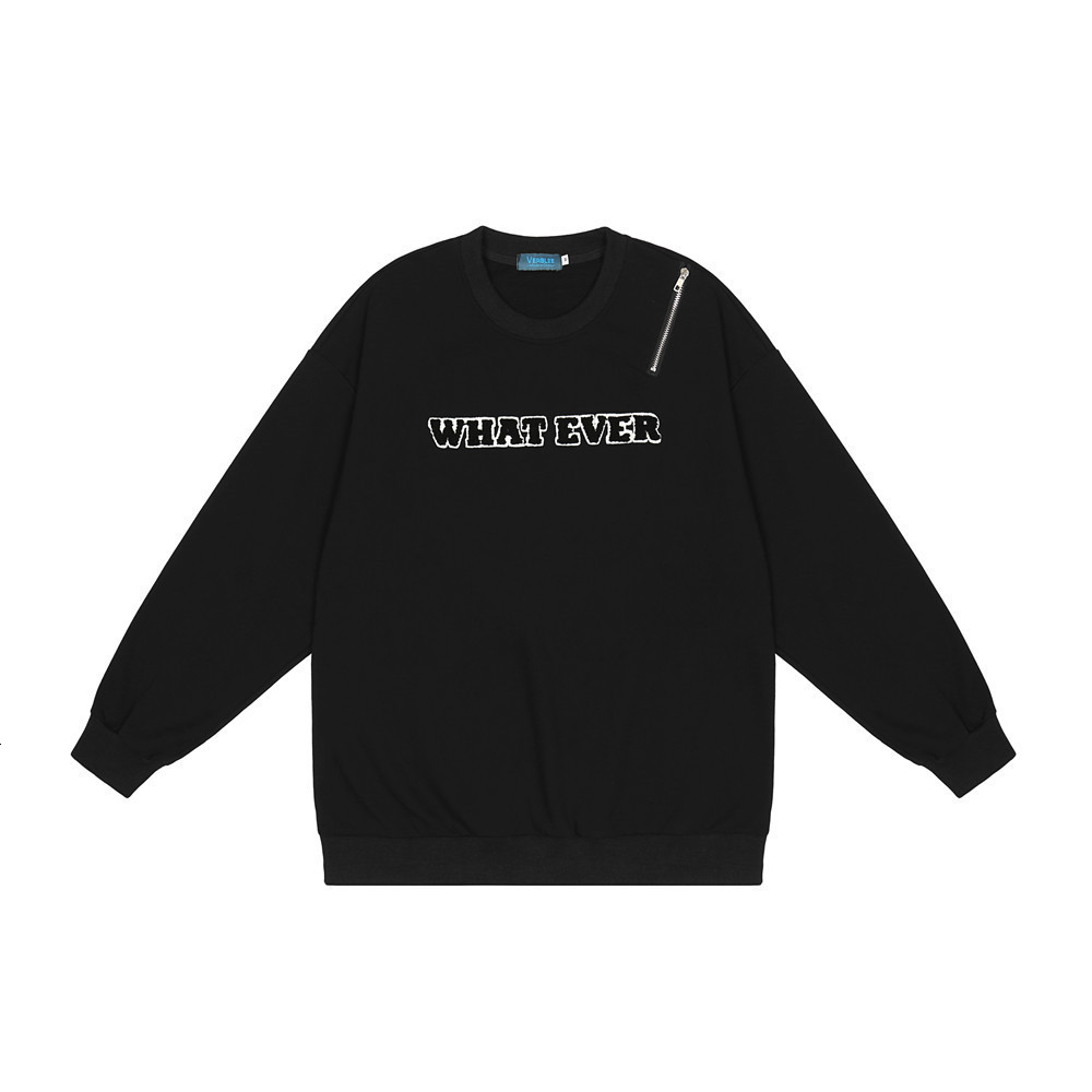 

Sweatshirts American embroidered letter sweater mens street trend loose long sleeve top BF lazy round neck Pullover Hoodie, Red