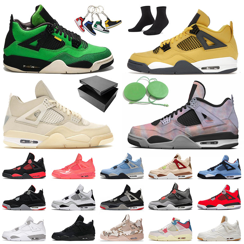 

Zen Master 4 Jumpman Basketball Shoes 4s Mens Womens Black Cat IV Cactus Jack University Blue Infrared What The Red Thunder Manila Designer Sports Sneakers Trainers, 40-47 red-metallic