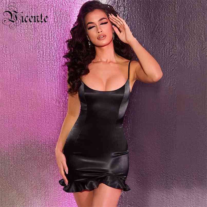 

Free Black Dress Sexy Spaghetti Strap Women Bodycon Celebrity Party Mini Vestidos 210520