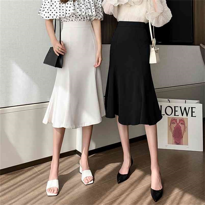 

Elegant Women Trumpet Mermaid High Waist Offcie Lady Midi Skirt 210702, Yellow