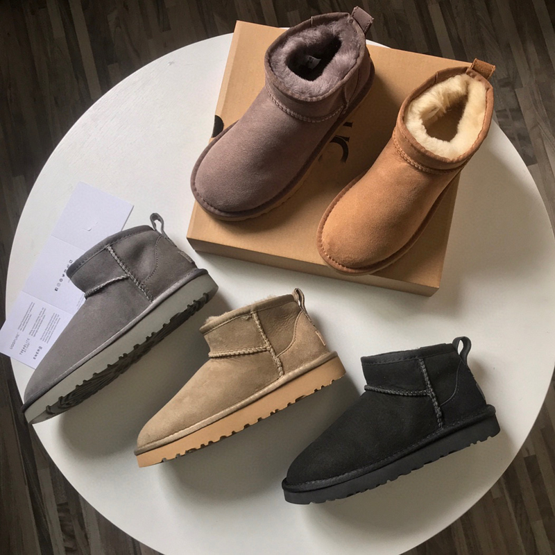 

Australian wool snow boots gold classic European and American fur short boots ski cold shoes, Antelope brown
