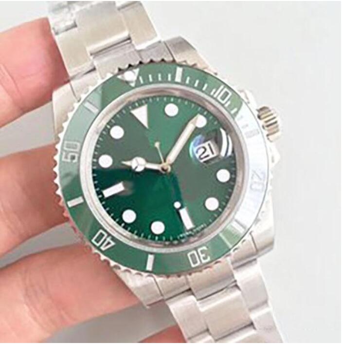 

Wholesale Men Watches 116610 Mens Automatic Sapphire 316L Stainless Steel Solid Glidelock Black Ceramic Bezel Green Face Men's Watch, As pic