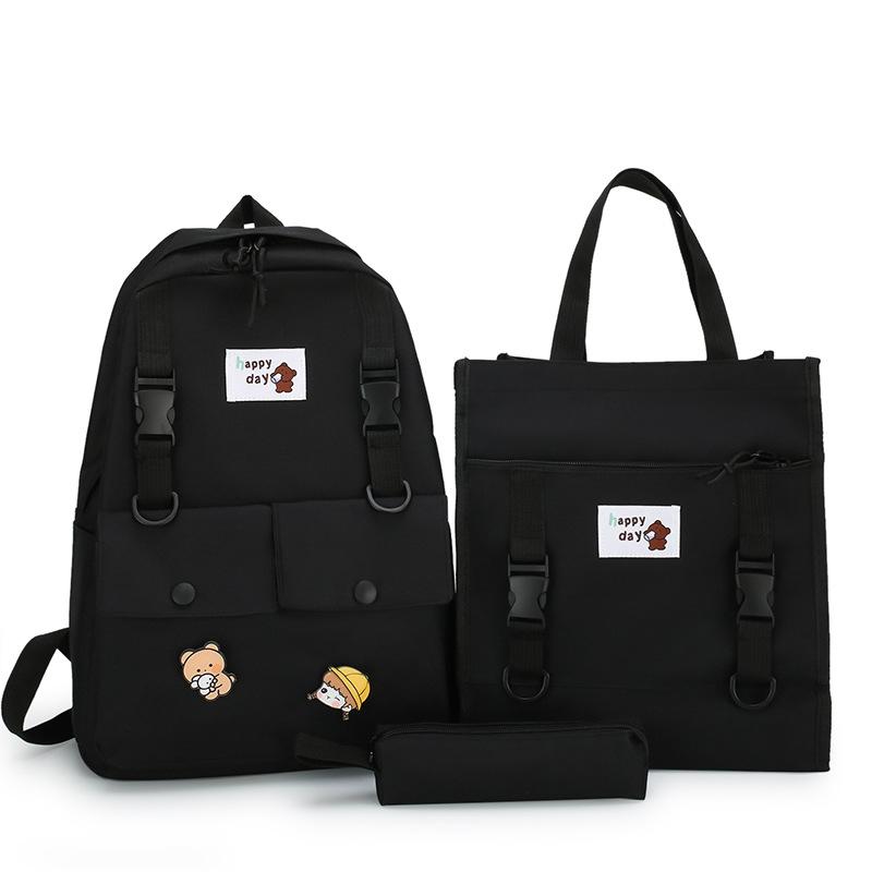 

Piece Set High School Backpack Bags For Teenage Girls 2021 Canvas Travel Women Bookbags Teen Student Schoolbag