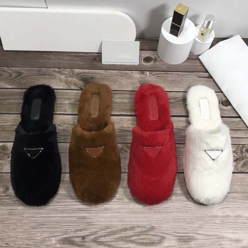 

Designer Shoes Women Warm Winter Slipper Platform Casual Chaelsea Brand Furry Single Flat Shoe Trainers Sneaker With Box, #9