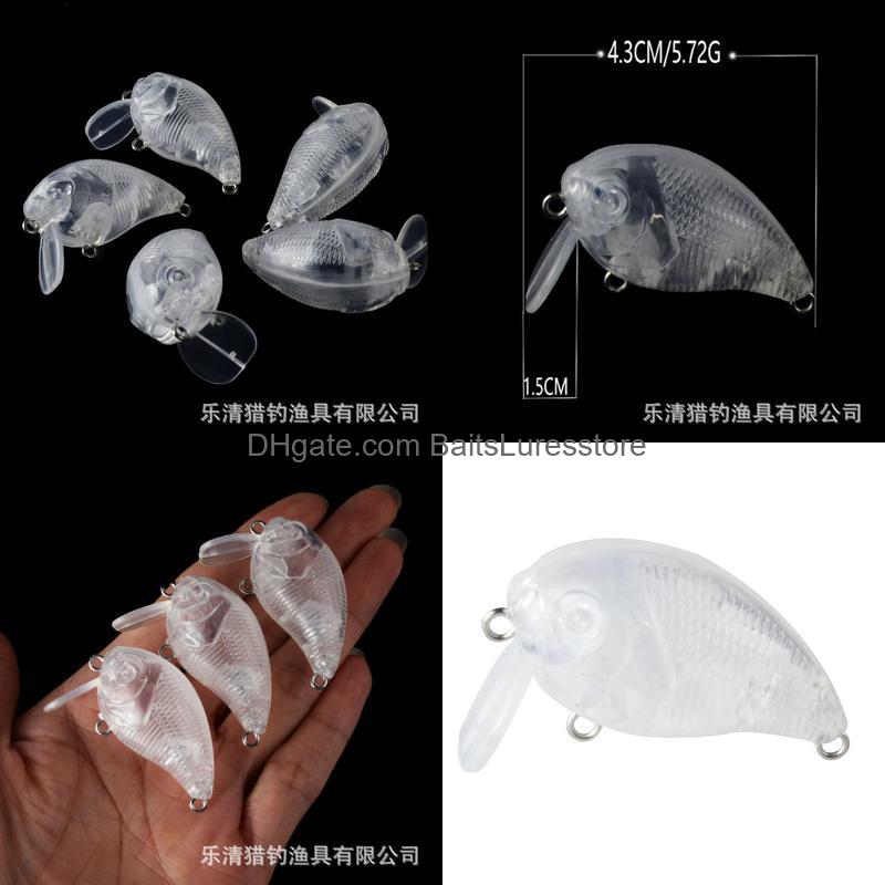 

Baits Lures Unpainted Fishing Blank Body Lure Baitsluresstore Mini Small Fat Rock Road Bait 4.3cm / 5.72g Fake Hardware Transparent N jllWKw