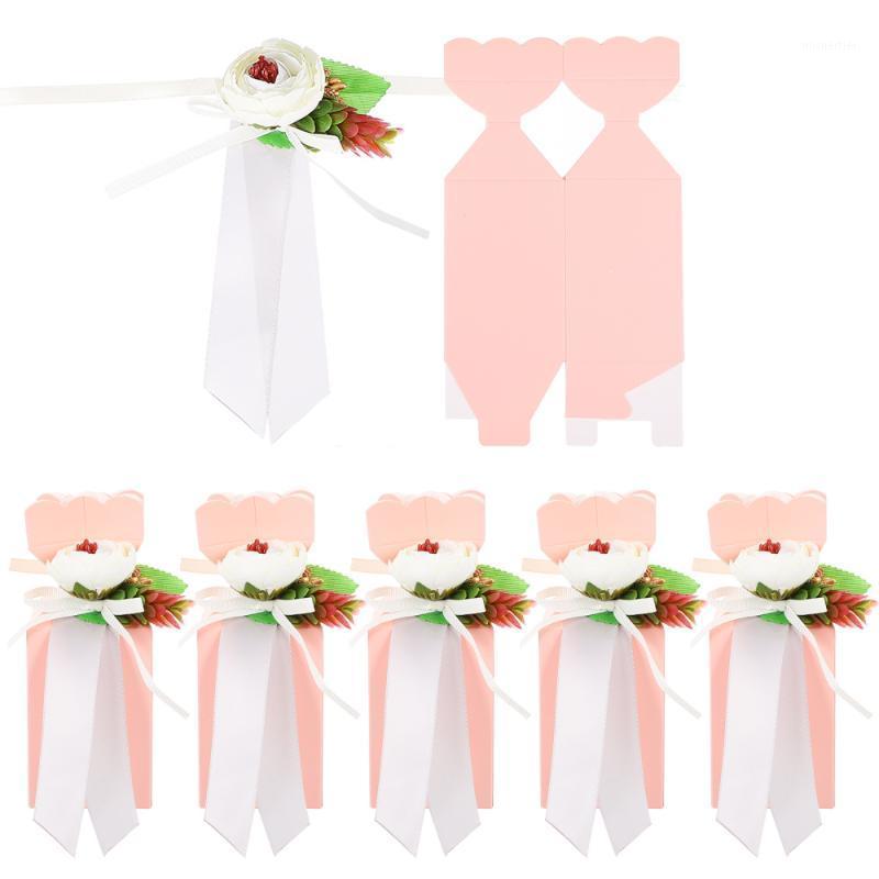 

Gift Wrap 1 Set Paper Candy Boxes Vase Shape Wedding Presents With Ribbon