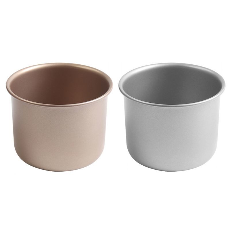 4''Round Cake Pan Removable Bottom Aluminium Non Stick Pudding Form Diy-image-692837622