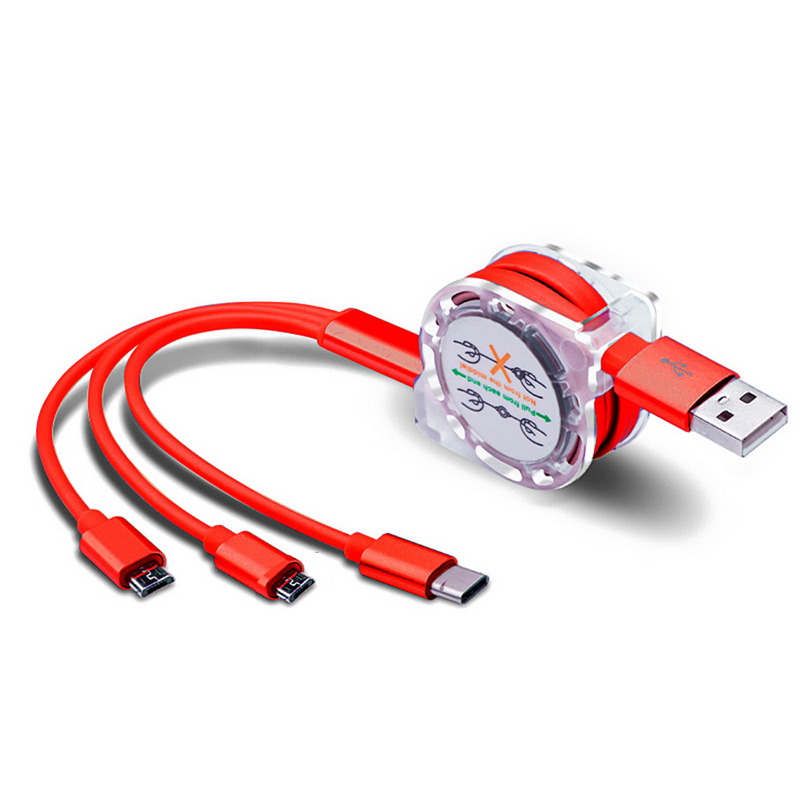 

Stock Retractable Multi USB Charging Cables Micro Type C Cord For Samsung Galaxy A30 A50 A70 M30 Cell Phone Multiple Charger Cabel, Opp bag single purchase not shipped
