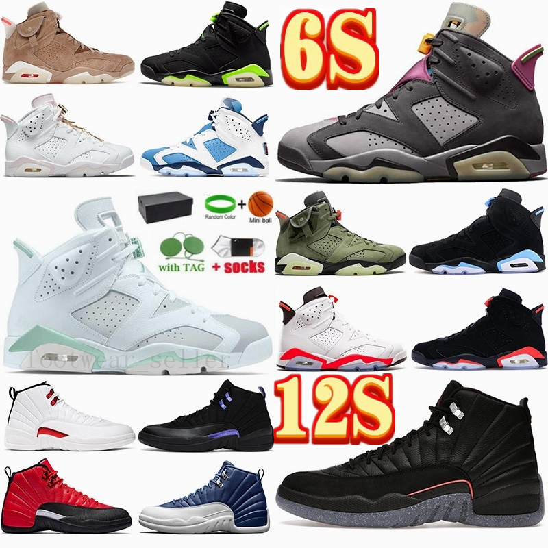 

Retros og 6 6s Mens Basketball Shoes Bordeaux British Khaki Black Infrared UNC Gold Hoops Jumpman 12 12s Utility Flu Game Womens Designer Sneakers Trainers, 41