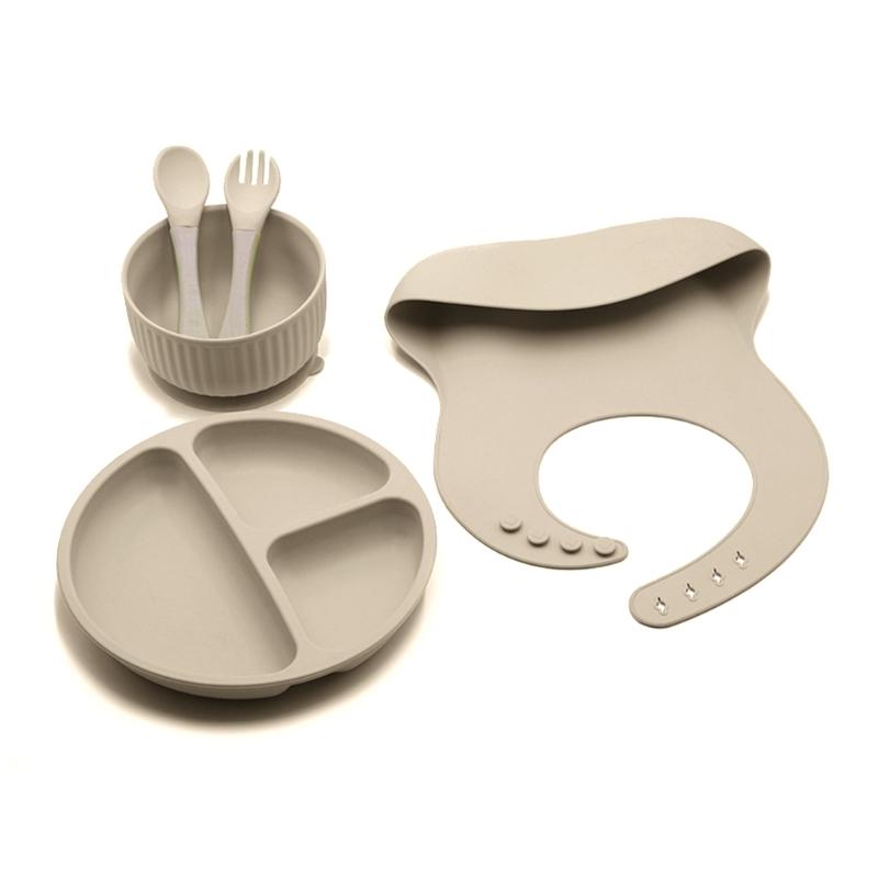 

Cups, Dishes & Utensils 5PCS/Set Baby Feeding Tableware BPA Free Food Grade Silicone Bowl Bib Placemat Fork Spoon Set Supplies