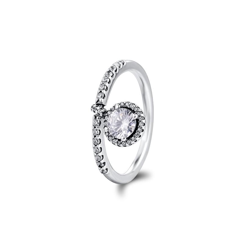 

Cluster Rings Dangling Round Sparkling Ring Genuine 925 Sterling Silver Engagement Wedding Statement Jewelry For Women Anillos Wholesale