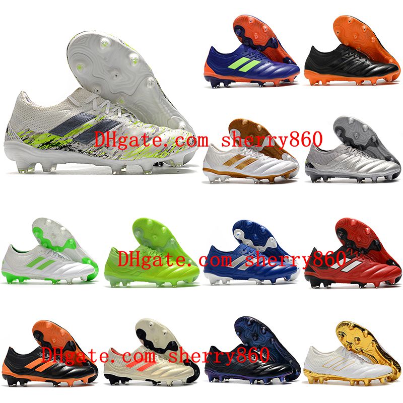 

2021 arrival mens Soccer Shoes Copa 20.1 FG Cleats Football Boots botas de futbol Firm Ground, White;red