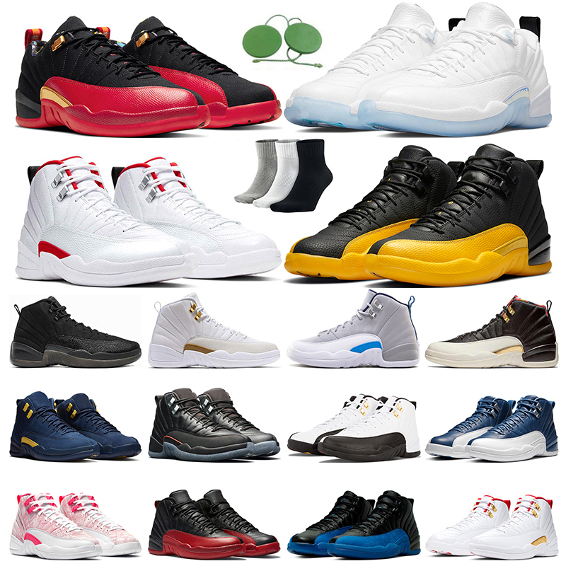 

Basketball Shoes 12 12s men trainers Super Bowl Lagoon Pulse FIBA Dark Concord Ice Cream Utility Flu Game Playoffs Cherry Taxi fashion sports sneakers outdoor, #8 university gold