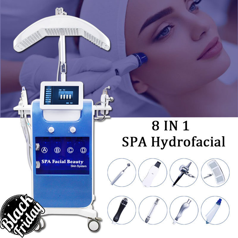 

8 IN 1 hydra dermabrasion machine microdermabrasion hydro diamond peel Hydra cleaning skin Ultrasound RF facial lifting equipment
