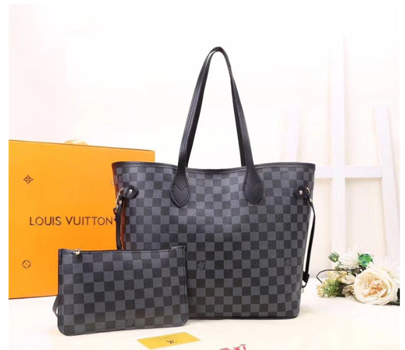 

LVLouisbagVittonVuttonWomen Luxurys Bag Handbags Flower Composite Tote Shoulder Bags Ladies Purse With Wallet, Size:45cm