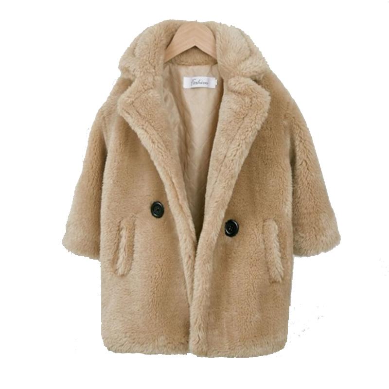 

Jackets Fashion Thick Sheep Shearing Fur Outwear Ropa Para Niña Toddler Girl Clothes Winter Teddy Coat, As pic