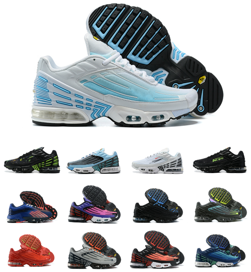 

2021 Fashion Tuned Tn Plus 3 Womens Mens Running Shoes Ghost Green Aqua Multi White Crimson Red OG Black Grey Laser Hyper Blue Outdoors Tns Trainers Sneakers, Bubble package bag