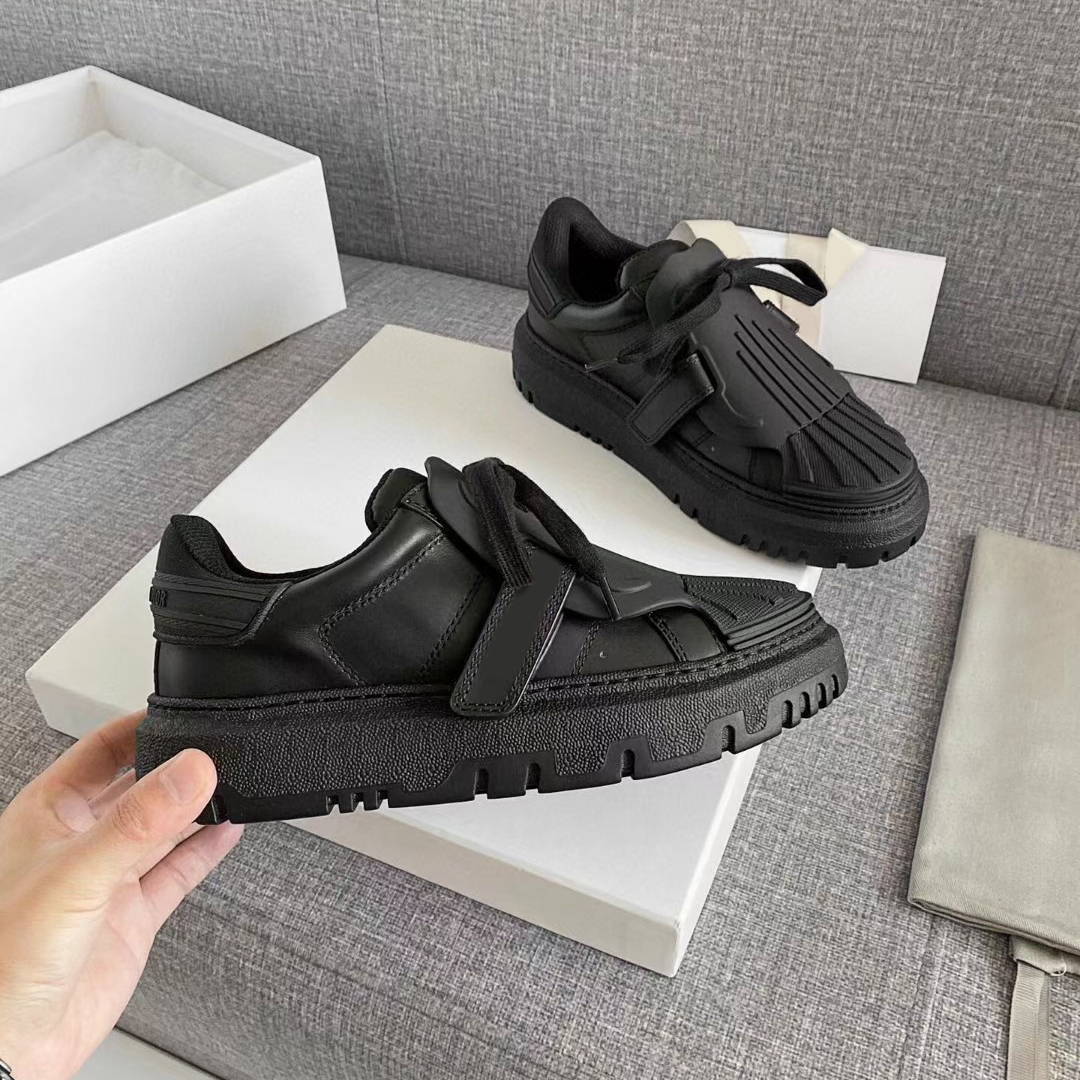 

Luxury Designer Casual Shoes Textured Letter Print Lace-up Women Fashion Leather Platform Sneaker Size 35-41 Q-43, Link products:#7
