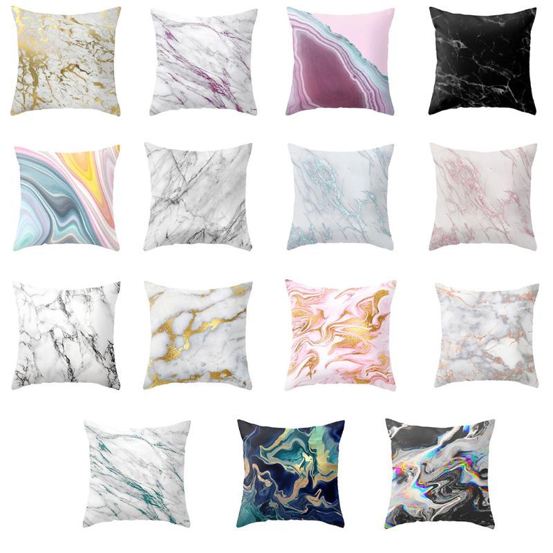 Marble Pattern Nordic Geometric Decorative Kissing Slope Peach Flowers Microfiber Kissing Hood For Car Home New-image-692848543