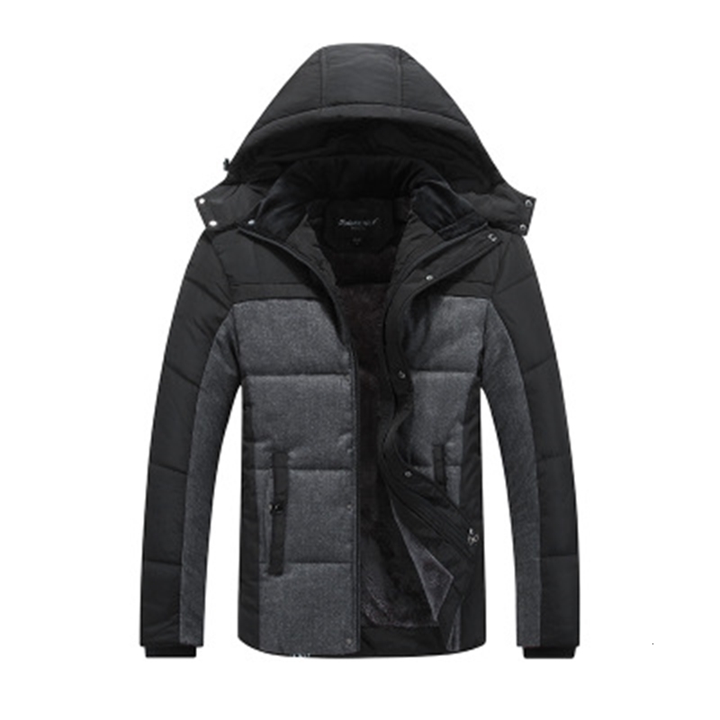 

Men's Jackets Brand Winter Warm Jacket for Men Hooded Coats Casual Mens Thick Coat Male Slim Cotton Padded EVM9, Brown