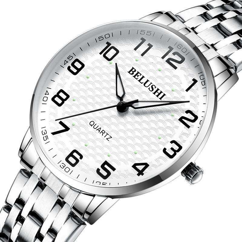 

Wristwatches The Elderly Men And Women Waterproof Quartz Watch Big Numbers Parents Middle-Aged Old Luminous Dial Couple, 559 spring strap men