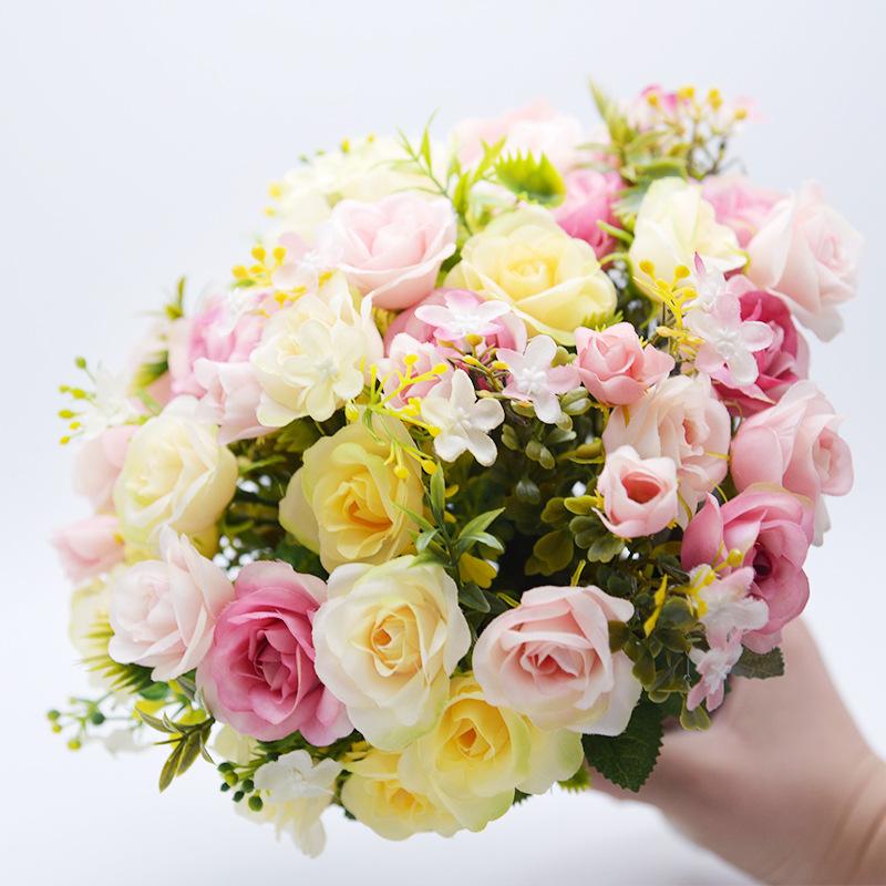 

Decorative Flowers & Wreaths Yellow Pink White Blue Wedding Bouquet Artificial For Bridesmaids Bouquets De Bruidsboeket Ramo Flores Novia
