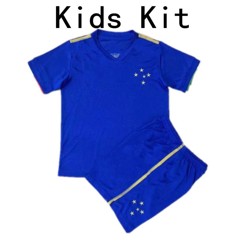 

2021 Cruzeiro Kids Kit #9 FRED DEDE Child Soccer Shirt Boys #10 DE ARRASCAETA Home Blue Football Uniform