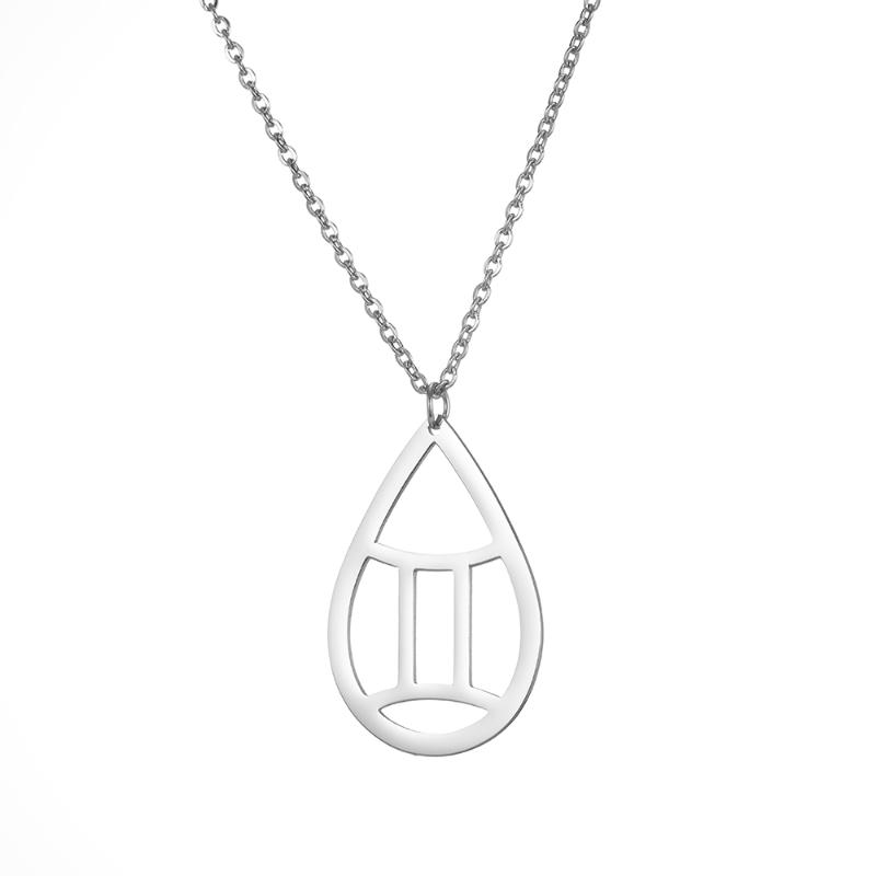 

Pendant Necklaces ZGN002 Selling 2021 Design Stainless Steel Necklace Unique Fashion Water Drop Shape Geometric Lady Jewelry