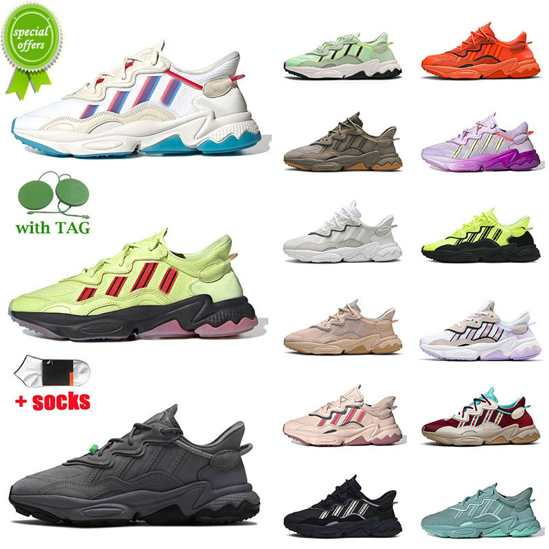 

2022 Arrival Ozweego Mens Women Platform Casual Running Shoes Triple Black Cloud White Bold Orange Solar Yellow Frozen Sneakers Dad, 31 36-45
