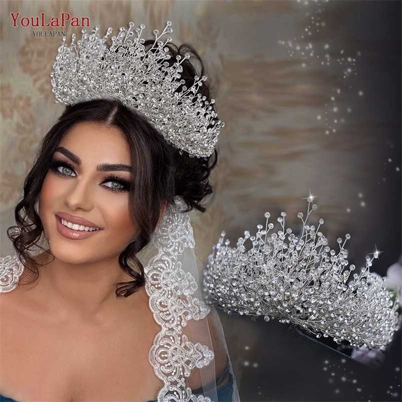 

YouLaPan HP193P-S Bride Hair Jewelry Accessories Band Wedding Headwear Headband Crown Queen Brides Tiara 211109